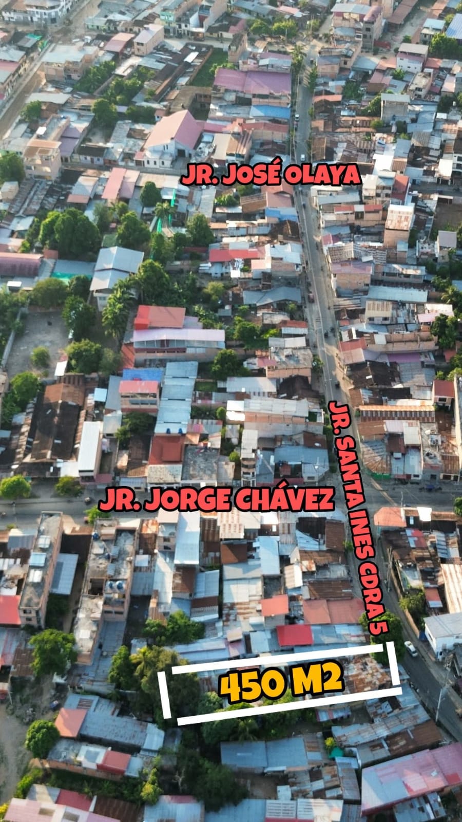 Terreno en venta a 3 min de la plaza de Tarapoto y 2cdrs del puente santa Inés en barrio huayco